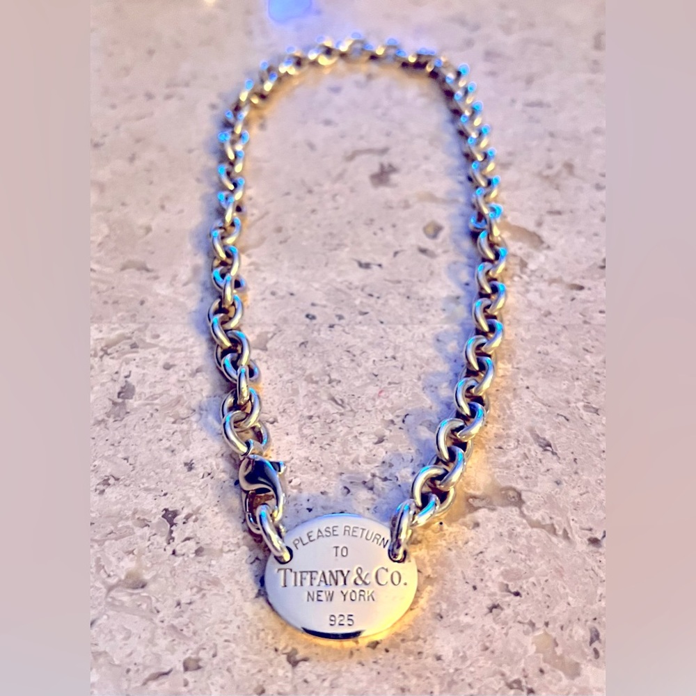 Tiffany & Co. Oval Tag Necklace! Rare & Retired